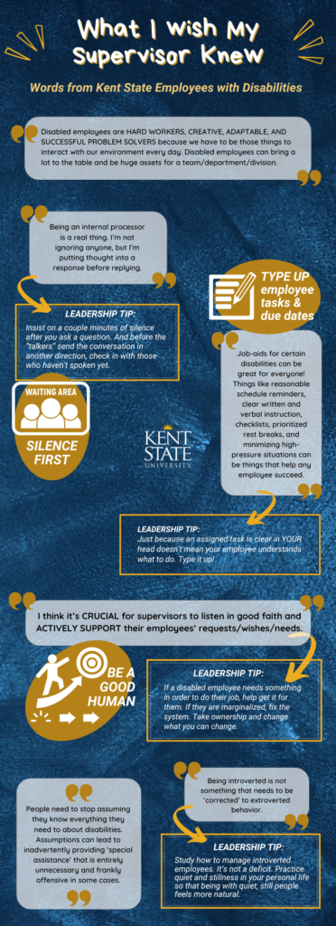 Infographic Explaining What Staff with Disabilities Wish Their Supervisors Understood